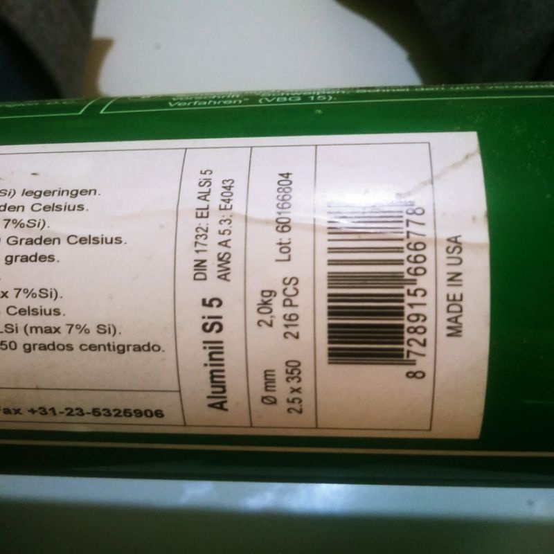 KAWAT LAS ALUMINIUM 4043 3.2mm 100gram