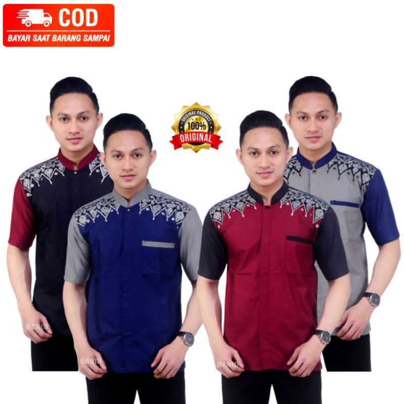 Baju koko pria dewasa/koko kombinasi batik