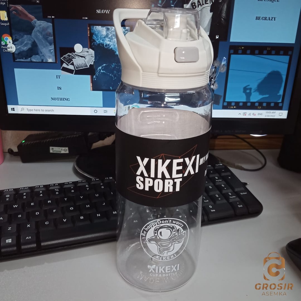 BOTOL MINUM MOTIVASI SPORT 1 LITER 1000 ML TERBARU