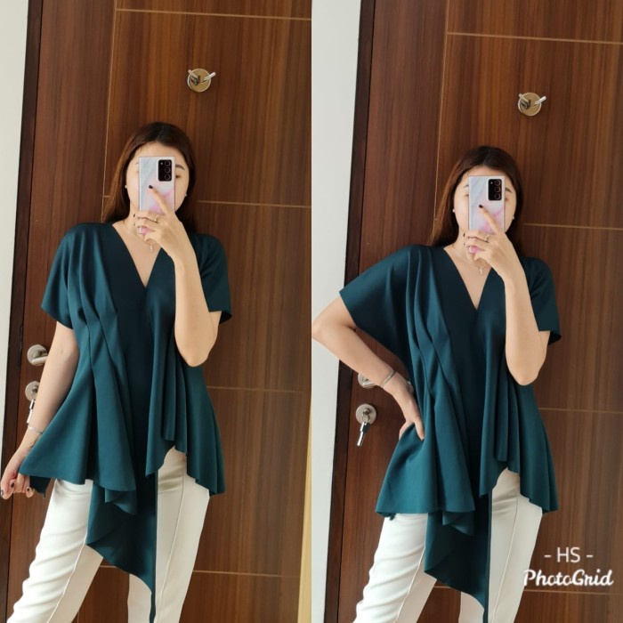 Atasan Baju Wanita Remaja Korea blouse wanita terbaru / HS- BLOUSE JESKA - - army
