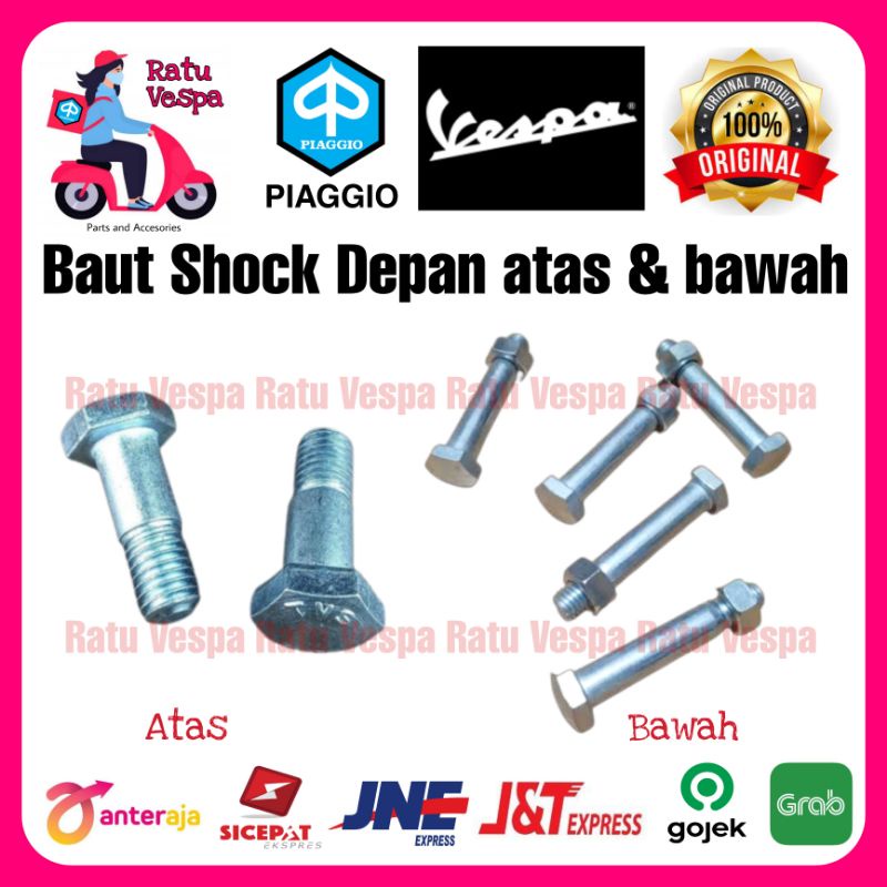 Baut Shockbreaker Sok Depan Atas &amp; Bawah Vespa