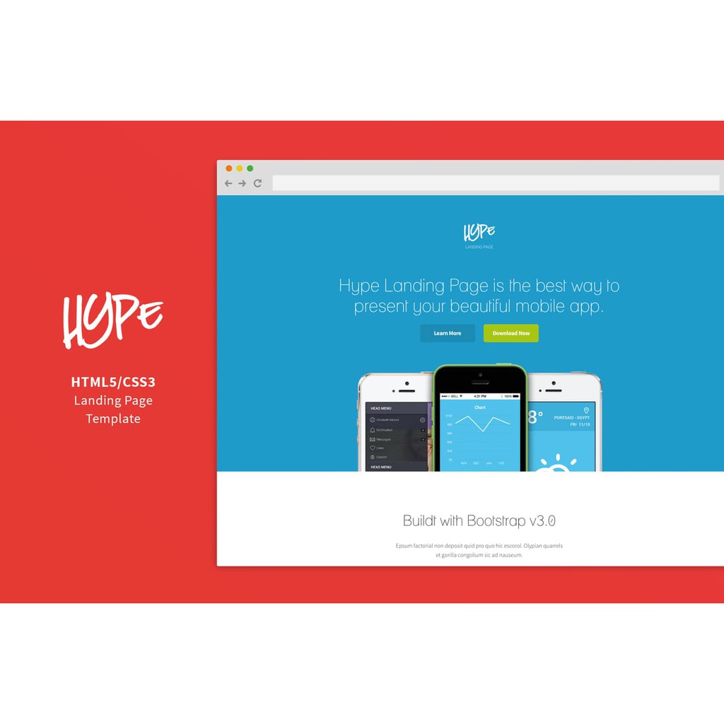 Landing HTML Page - Hype App Landing HTML Page