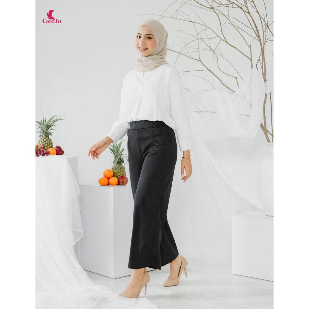 𝗖𝗮𝗿𝗲.𝗶𝗻 Kulot Scuba Highwaist | Celana Formal Kantor Wanita BASIC PREMIUM