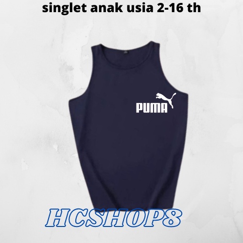 Singlet Anak Logo PUA Unisex Ideal Usia 2-16th Singlet Anak Anak Pakaian Anak Unisex