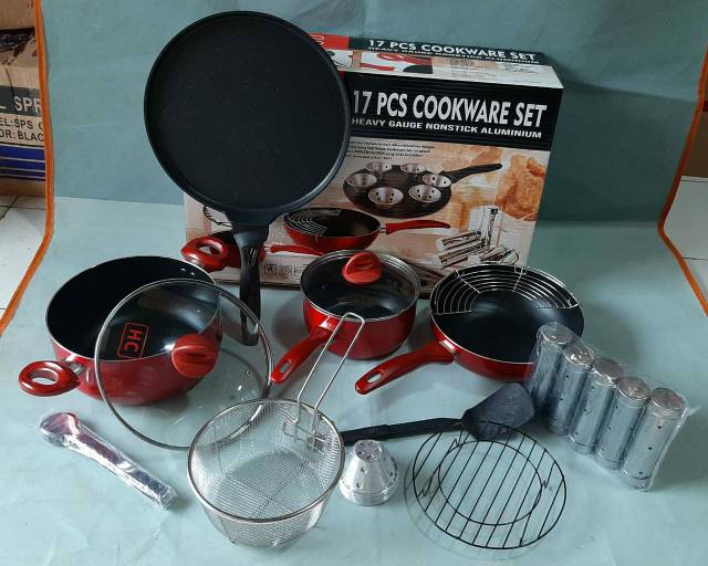 Panci Multifungsi  , HC 17 PCS  , Panci Dutch oven , pizza pan ,  panci cookware set  , Panci Teflon