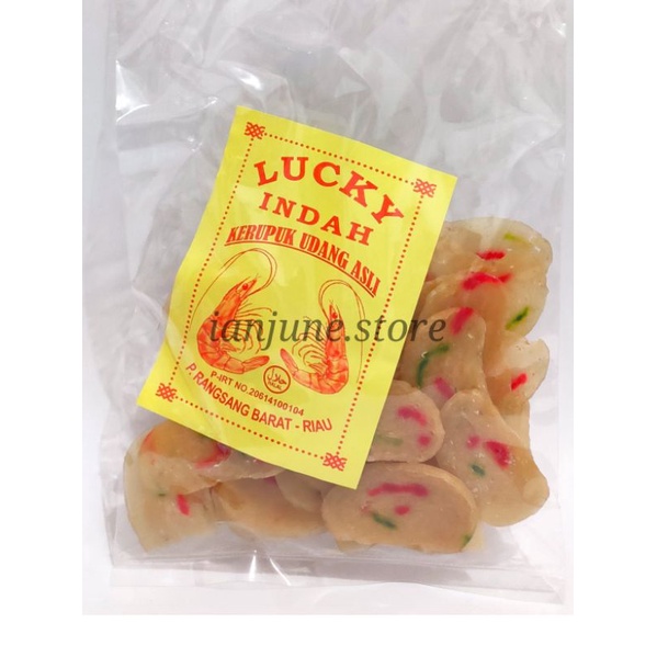 

Kerupuk Udang Asli Lucky Indah Pulau Rangsang 100gram / Hepia Warna / He Pia /