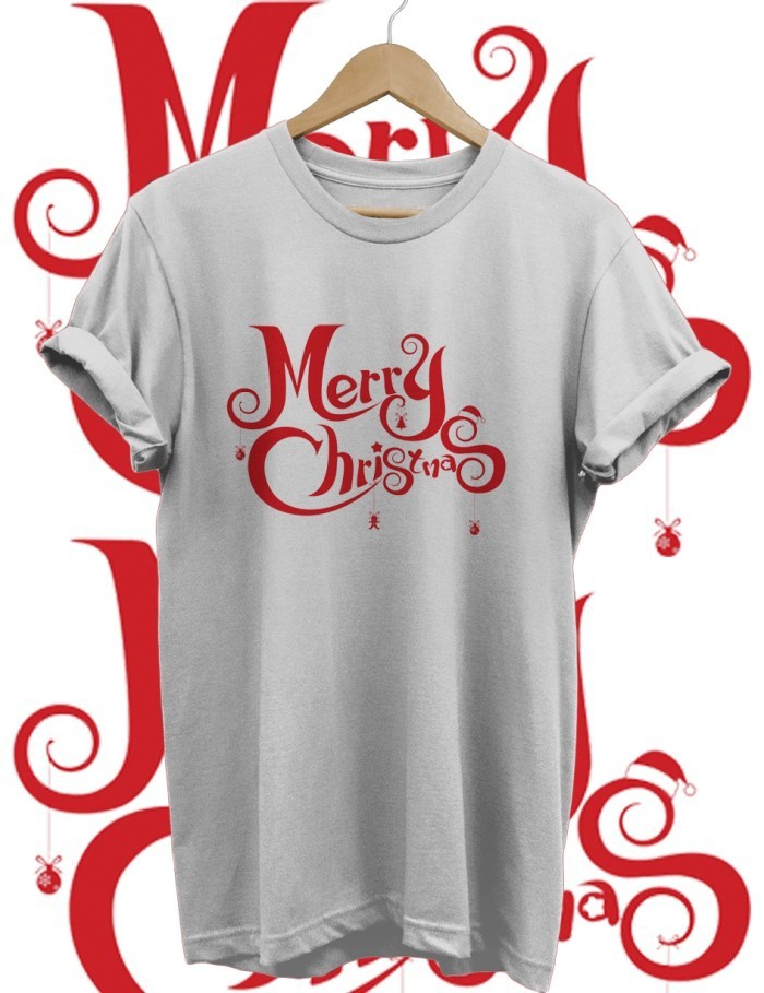 KAOS TSHIRT BAJU NATAL CHRISTMAS SIMPLE MERRY CHRISTMAS COMBED 30S BAJU NATAL BAJU KELUARGA