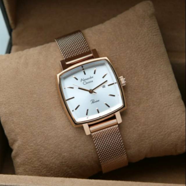 ALEXANDRE CHRISTIE AC2849 ROSEGOLD WHITE WANITA.ORIGINAL GARANSI RESMI 1 TAHUN