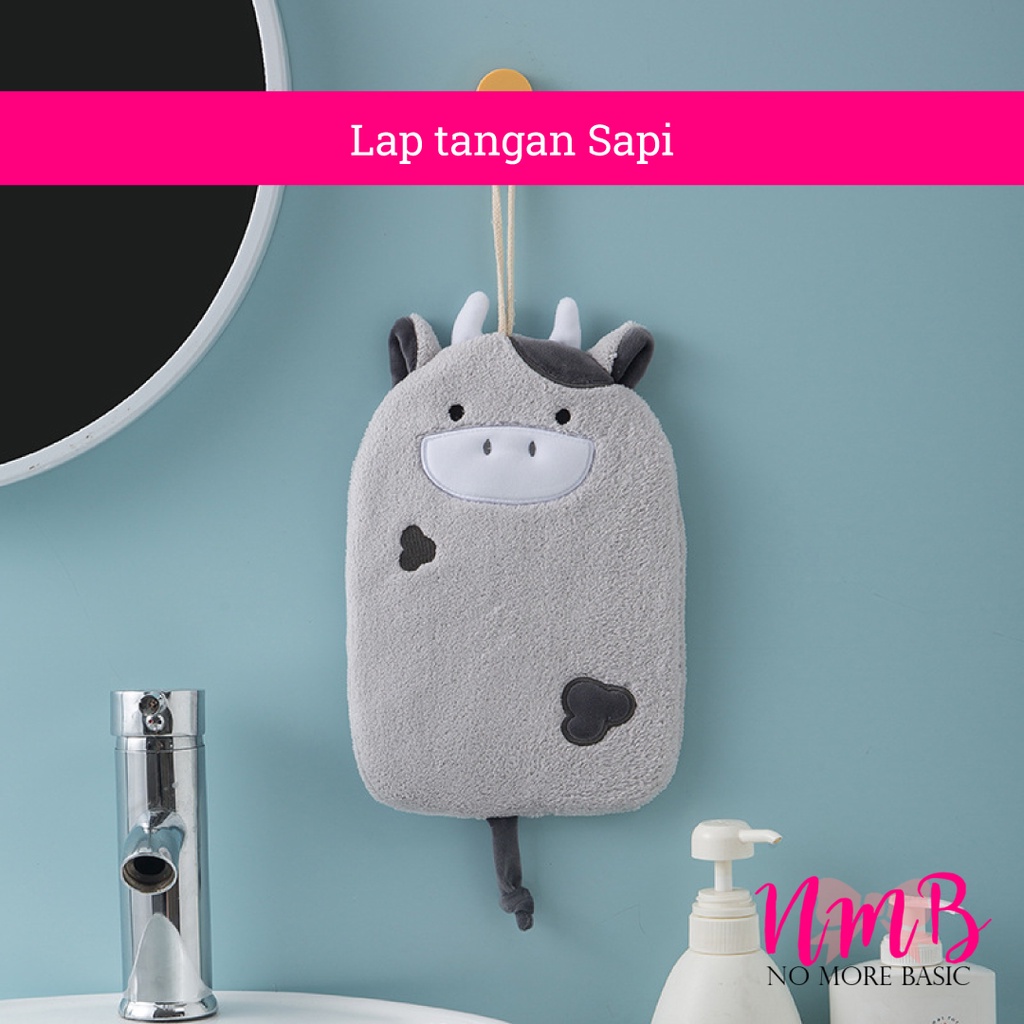 Lap Tangan Gantung Karakter Sapi / Handuk Tangan Gantung Karakter Sapi / Handuk Anak / Hand Towel