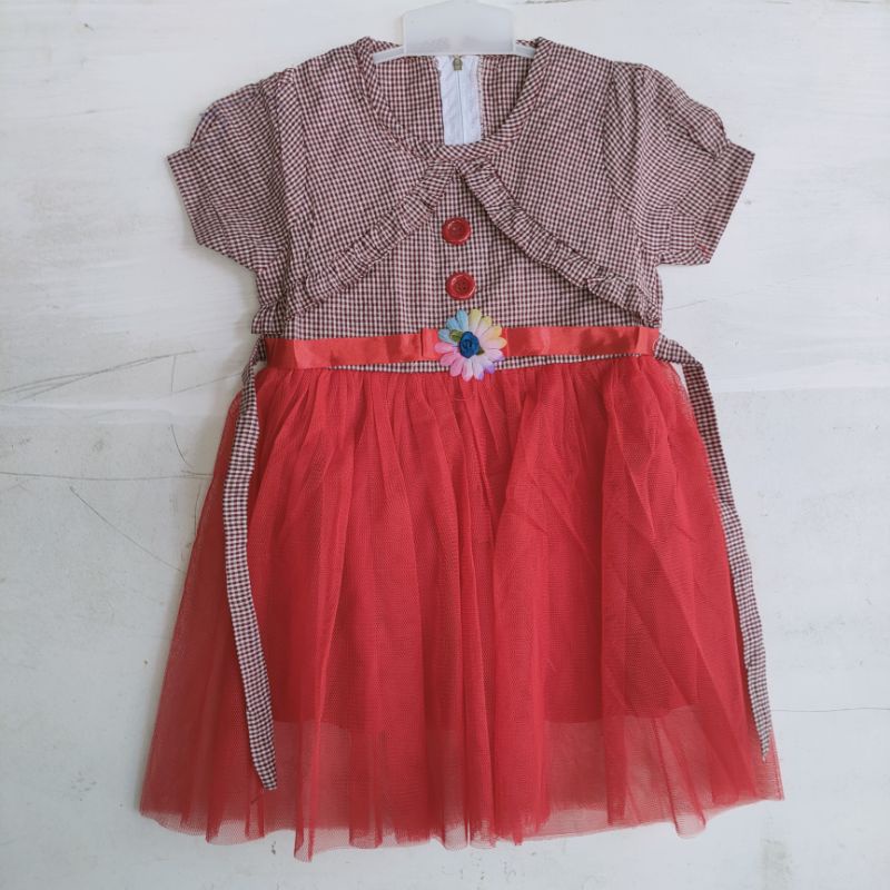 Dress anak 1 2 2,5 tahun rompi tutu gaun anak cewek baju anak perempuan ( dress rompitutu )