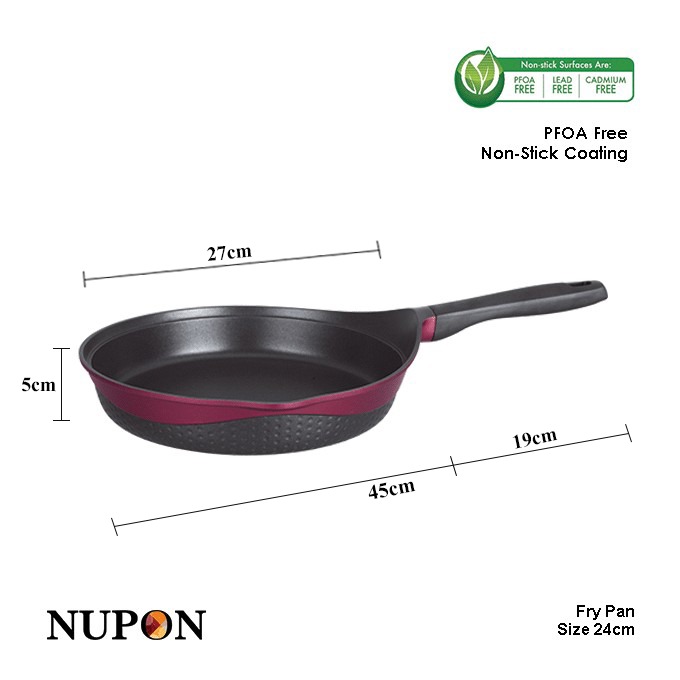 Fry Pan 24cm NUPON PFOA Wajan Anti Lengket Kompor Induksi dan Gas