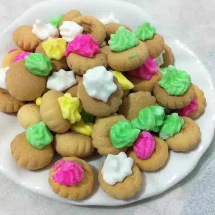 KUE GEMROSE Warna warni 500gr / KUE MONAS / KUE JADUL / KUE BISKUIT GULA / KUE GEMROS / KUE KANCING