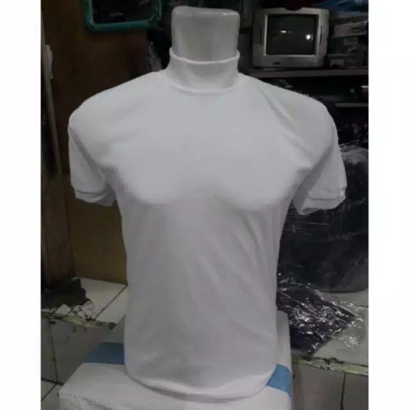 BP kaos polos leher tinggi / kaos kerah tinggi / kaos putih polos