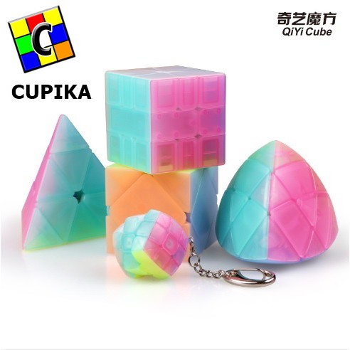 Rubik 4x4 QiYi Qiyuan Jelly 4x4x4 Stickerless Transparan