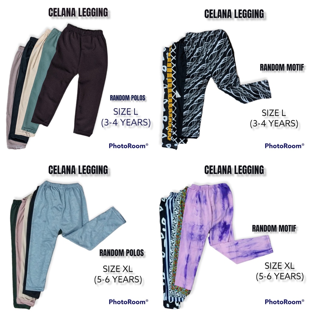 Celana Legging Anak | Motif dan Polos| Random