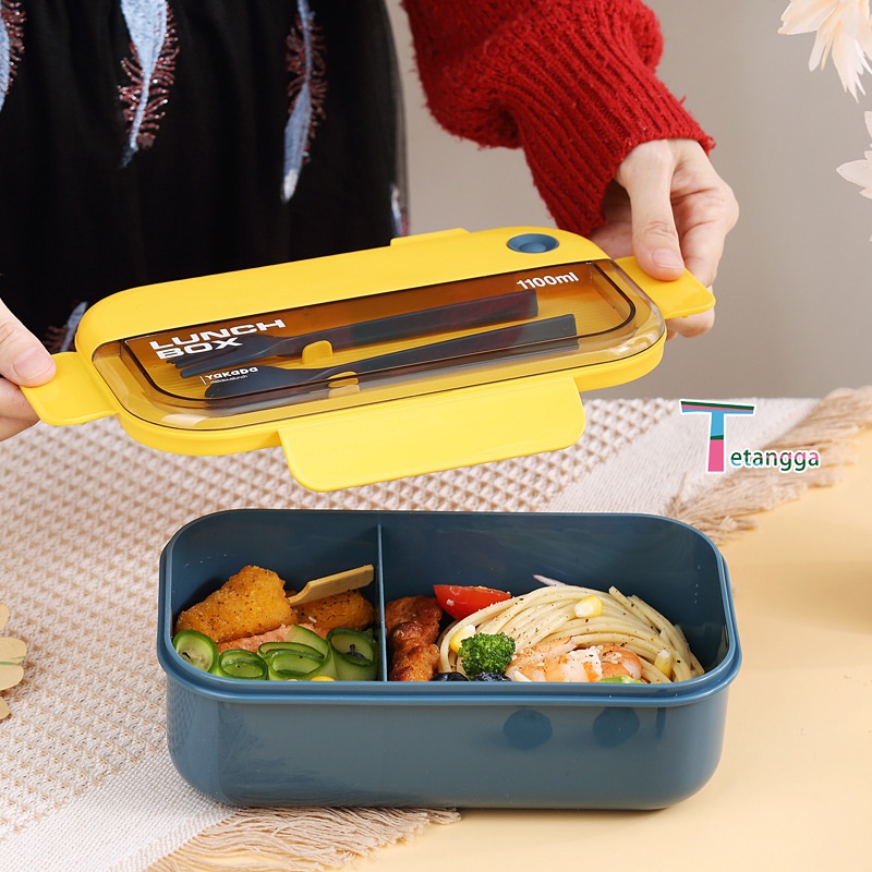 Tempat Makan Free Cutlery Set Jerami Gandum Kotak Bekal Makan Free Sendok Garpu BPA Free