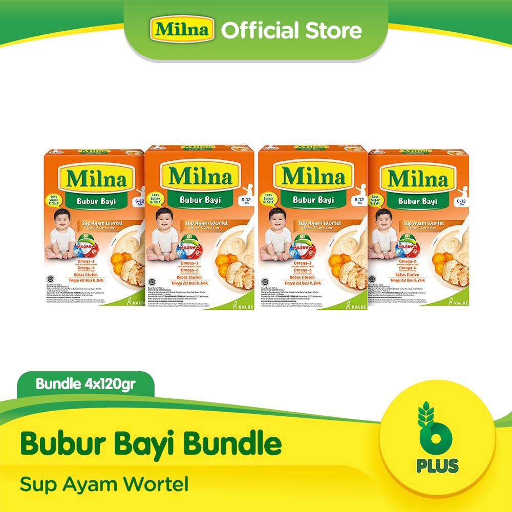 Milna Bubur Reguler 6+ Sup Ayam Wortel 120G (4 pack)