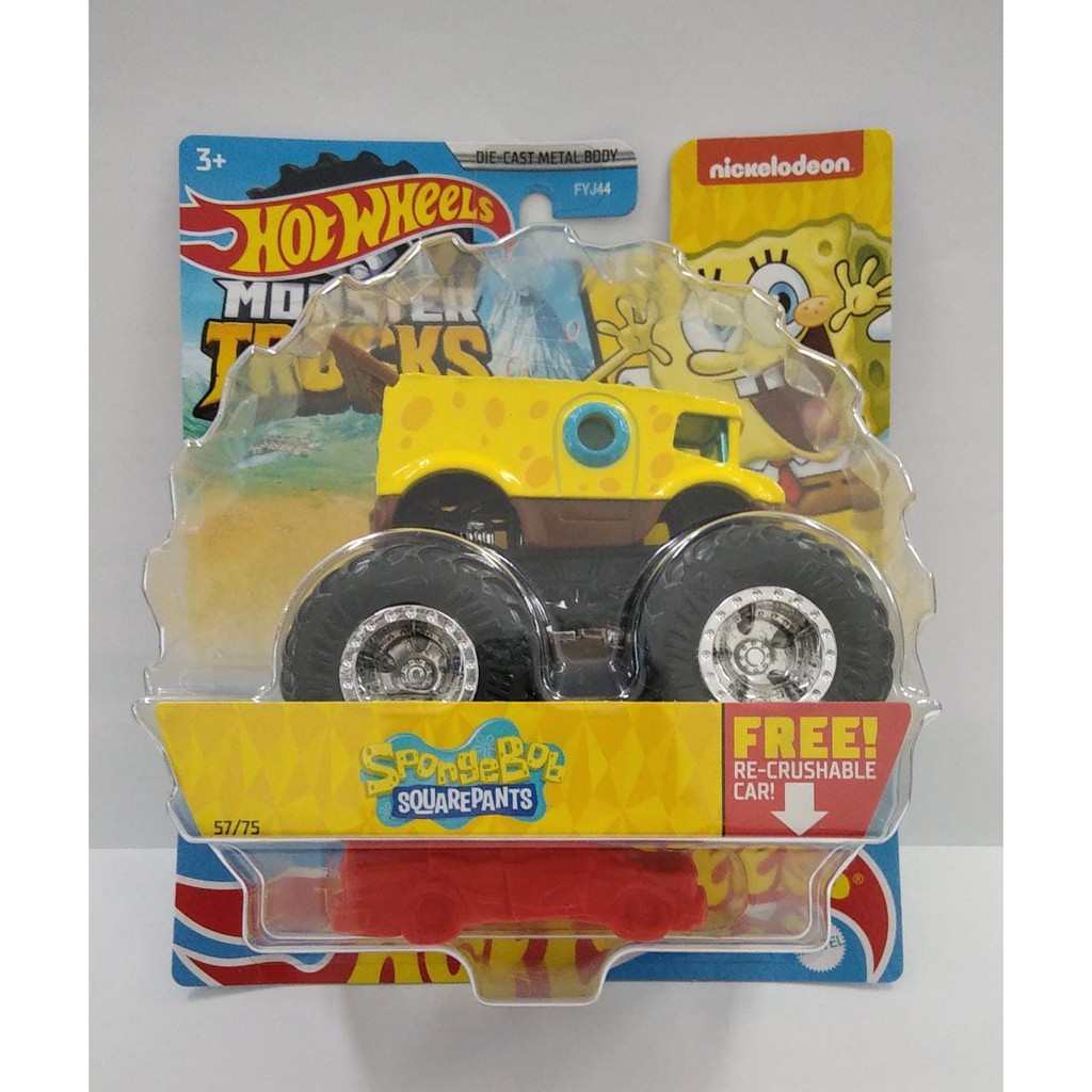 Monster Trucks SPONGEBOB SQUAREPANTS B22 Kuning Jam Diecast Mobil Skala 1/64 HW Hot Wheels Hotwheels