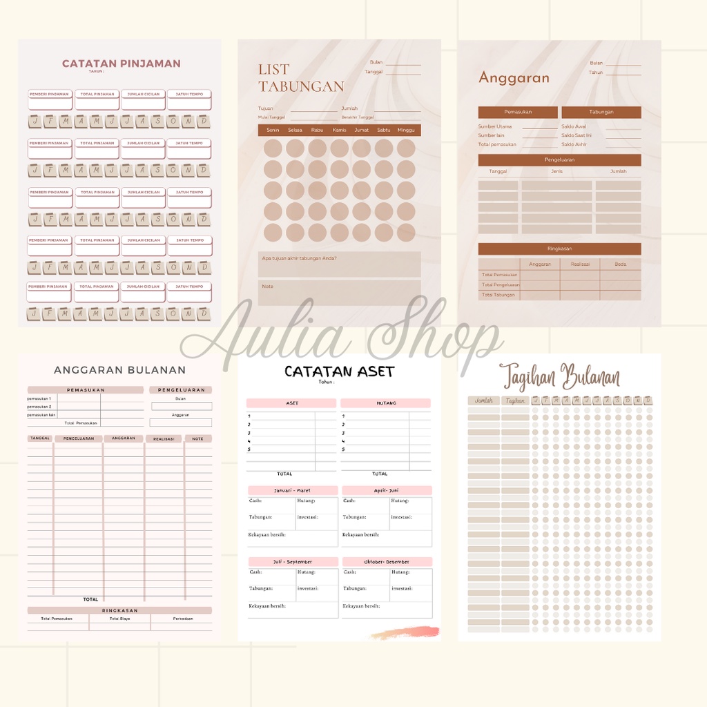 

12Lembar Isi Binder A5 dan B5 Daily Planner / To Do List / Weekly Planner / Bullet Journal / Meal Planner / Budget Planner