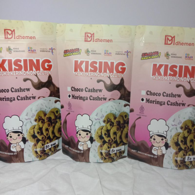 

Cookies Dhemen Kising Kukis Kering Non Gluten varian Moringa Cashew Semarang