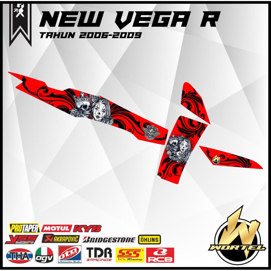 Striping Vega R New-Stiker Lis Decal Motor New Vega R Skull