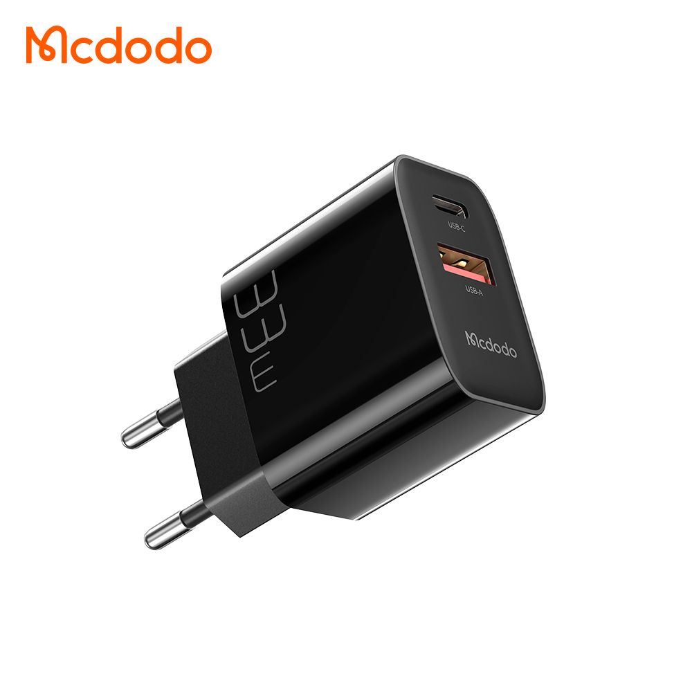 MCDODO ADAPTOR KEPALA CHARGER 33W PD+QC DUAL OUTPUT USB A + USB C