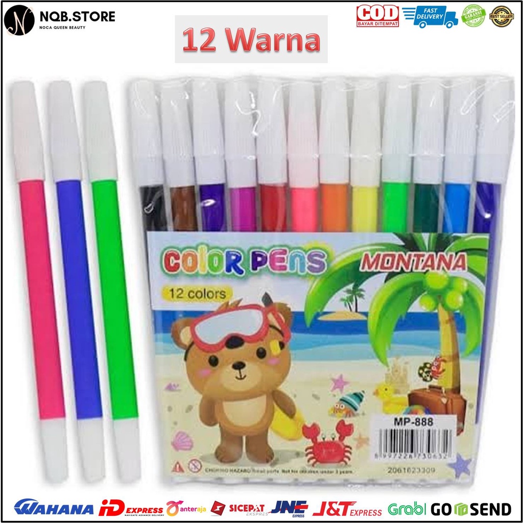 

NQB - Spidol Warna Murah Amanda Montana 12 Warna - Colour Pen