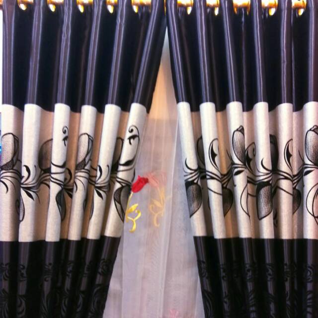 Gorden hordeng bludru Blackout tebal silver mewah minimalis