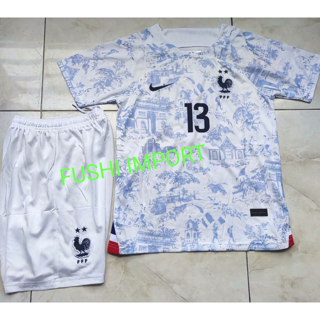 Jersey Baju Bola Anak Perancis Away Kids World Cup Piala Dunia 2022 Fullset Satu Set Grade Ori