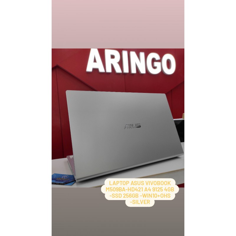 Laptop Asus VIVOBOOK M509BA-HD421 A4 9125 4GB -SSD 256GB -WIN10+OHS -SILVER