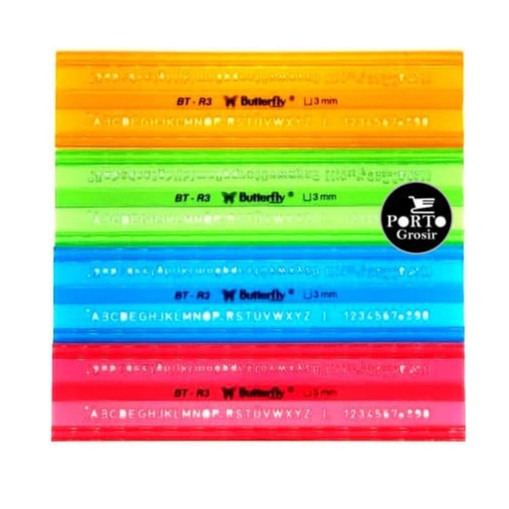 

Butterfly Mal Huruf BT-R3 3mm Penggaris Plastik Pola Huruf BT R3