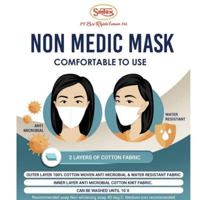 Ready Siap Kirim Masker Sritex Anti Bakteri Anti Air