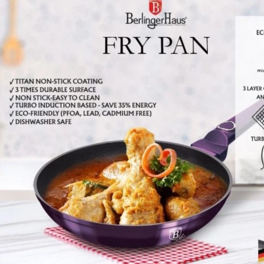 Berlinger Haus Fry Pan Panci Wajan Penggorengan 24Cm Purple Eclipse