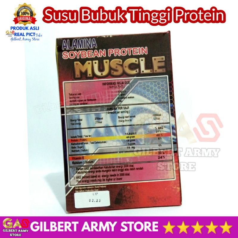 GILBERT ARMY STORE Susu Kedelai Bubuk Protein  400 gram Premium Alamina