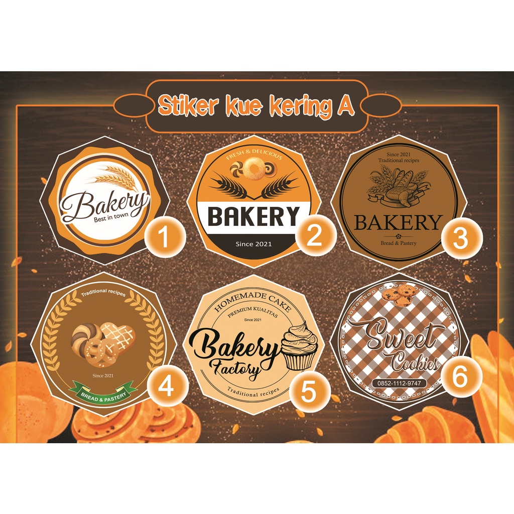 Stiker Bulat Toples /  Label Bulat Makanan / Stiker Bulat Kue / Label Merk Kue / Stiker bulat