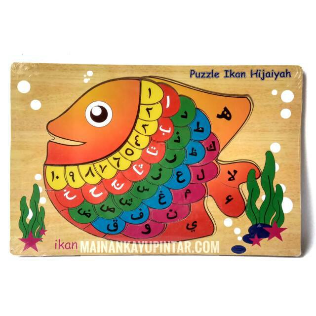 Puzzle Kayu Ikan Hijaiyah