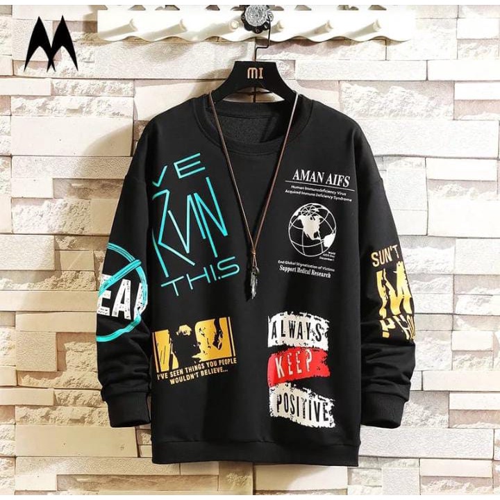 BAJU SWEATER ALWAYS-BAJU DISTRO PRIA LENGAN PANJANG MODEL TERBARU TERLARIS-REAL PICT