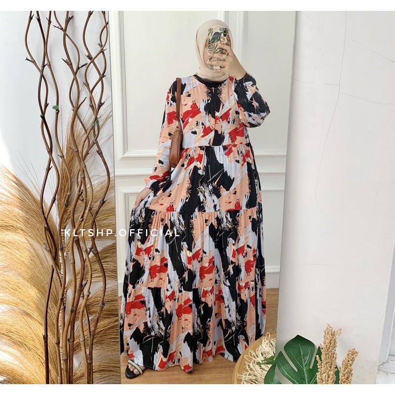 DRESS RAYON / DRESS SYAR’I / GAMIS SYARI / GAMIS PREMIUM-Heisa hitam