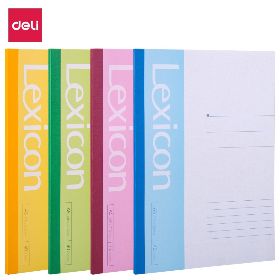 

Notebook DELI Lexicon Adhesive Bound 4 warna Uk.A5 - 7651