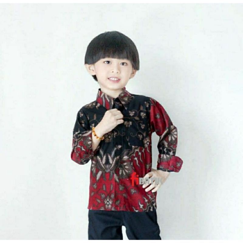 Kemeja batik anak lengan panjang usia 1-14th termurah dan berkualitas tinggi (realpict).