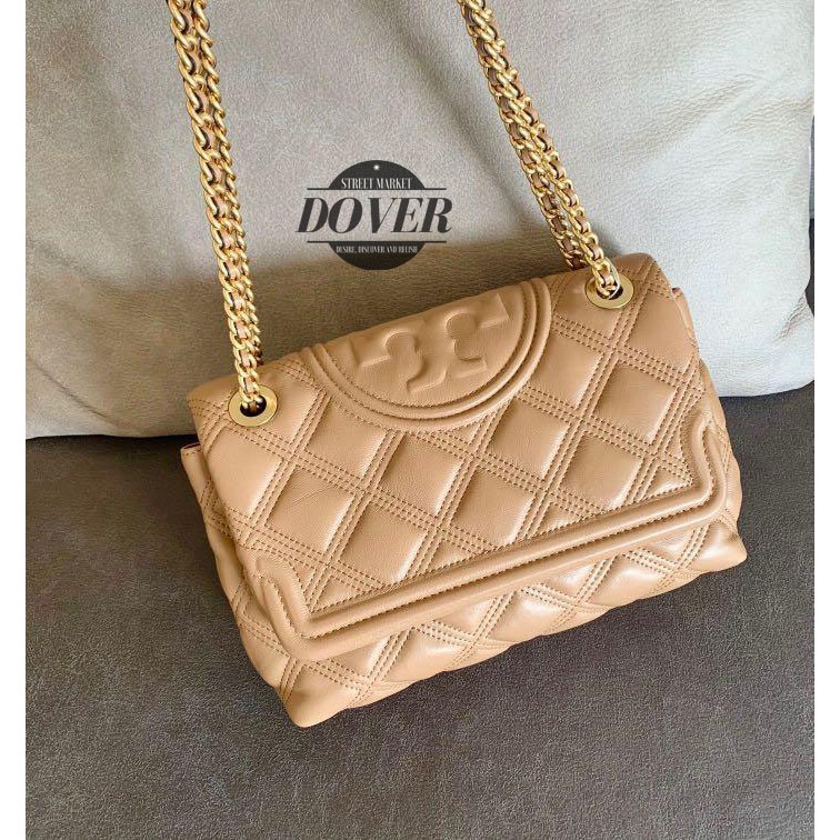 Tory Burch Soft Fleming Shoulder Bag Tiramisu - ORIGINAL 100%