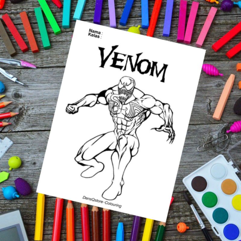 

Kertas Gambar Mewarnai / Colouring Anak Tema Venom - Kertas BC