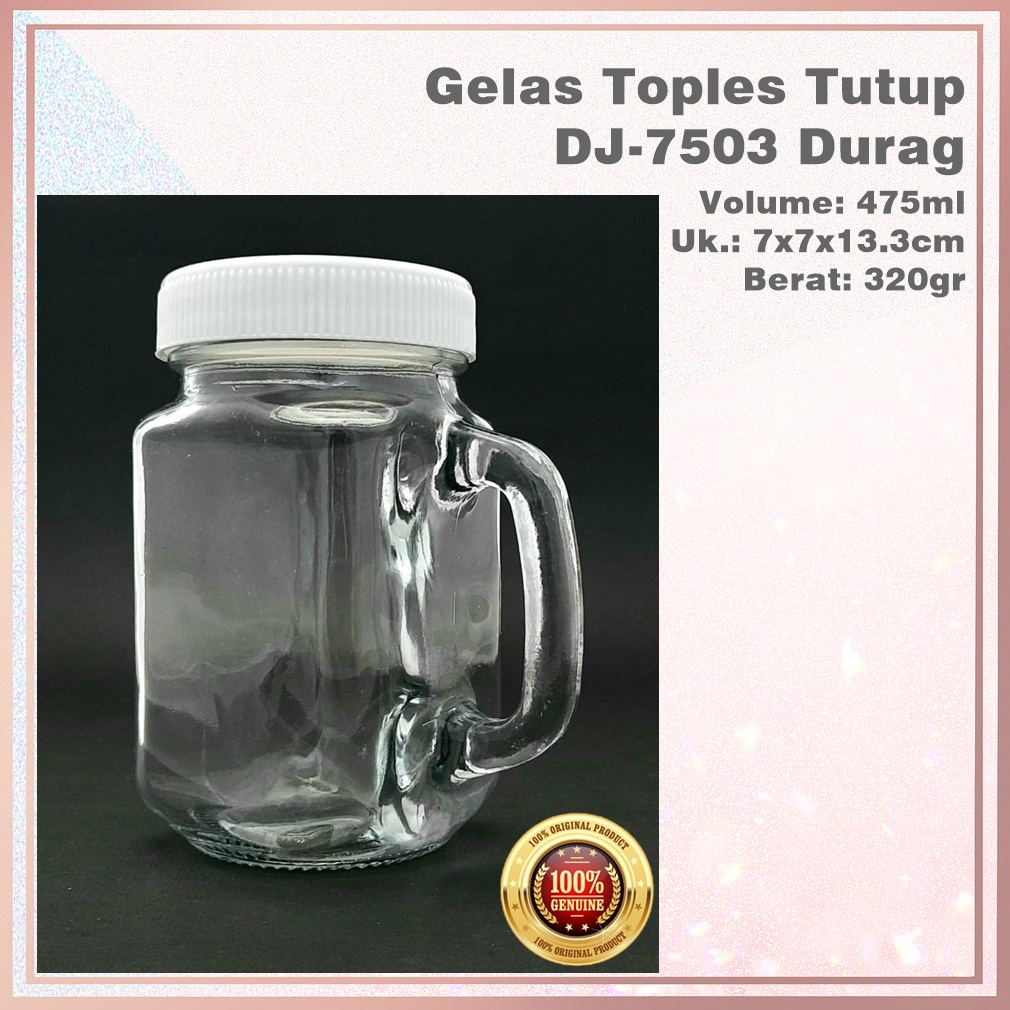 Gelas Toples/Gelas Cafe/Juice Tutup DJ-7503 Durag 475ml