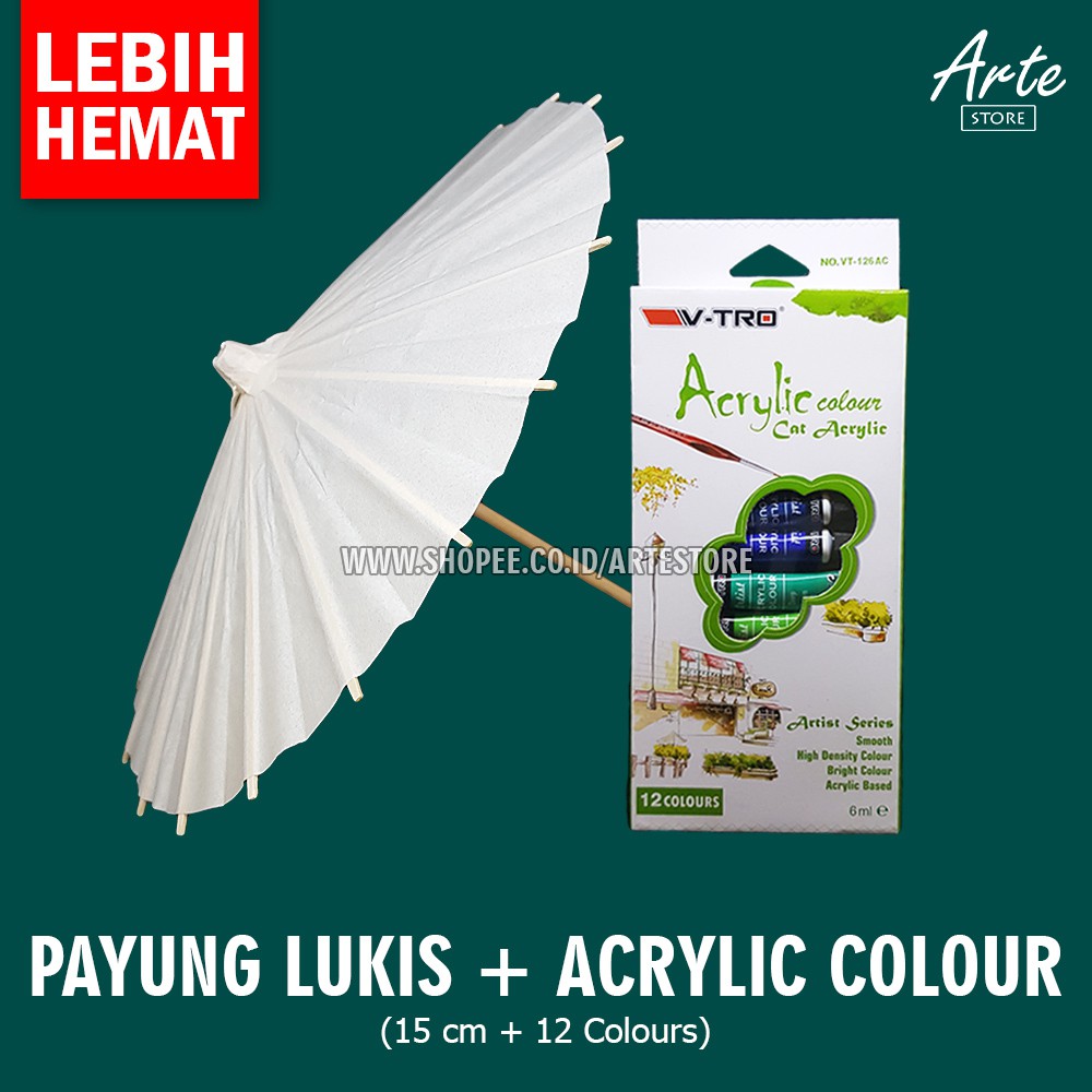 PAKET MELUKIS (Payung Lukis dan Cat Acrylic)