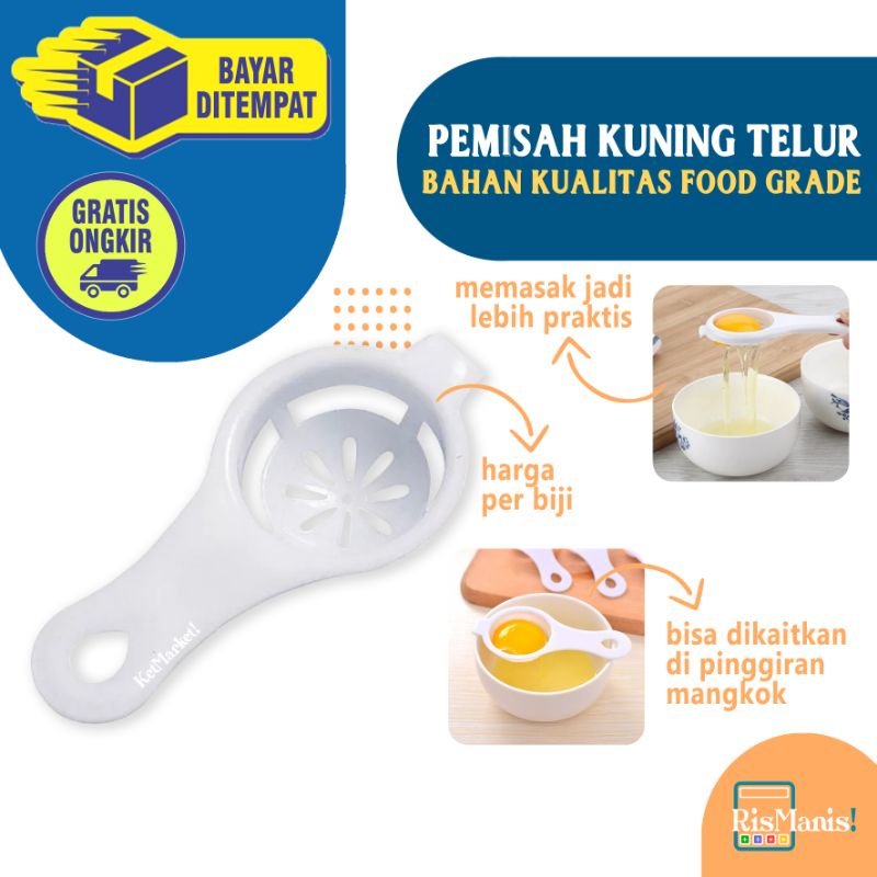 EGG YOLK SEPARATOR - Sendok Pemisah Kuning Telur Saringan Telor Penyaring Dapur Food Grade Premium