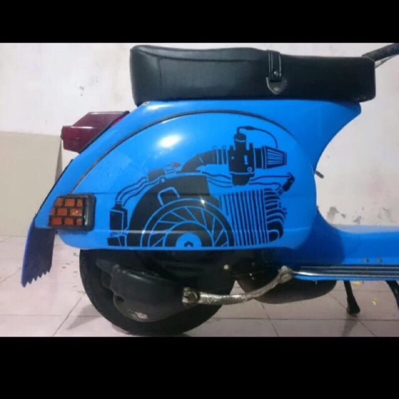 Stiker Decal Mesin Engine Tepong Vespa PX