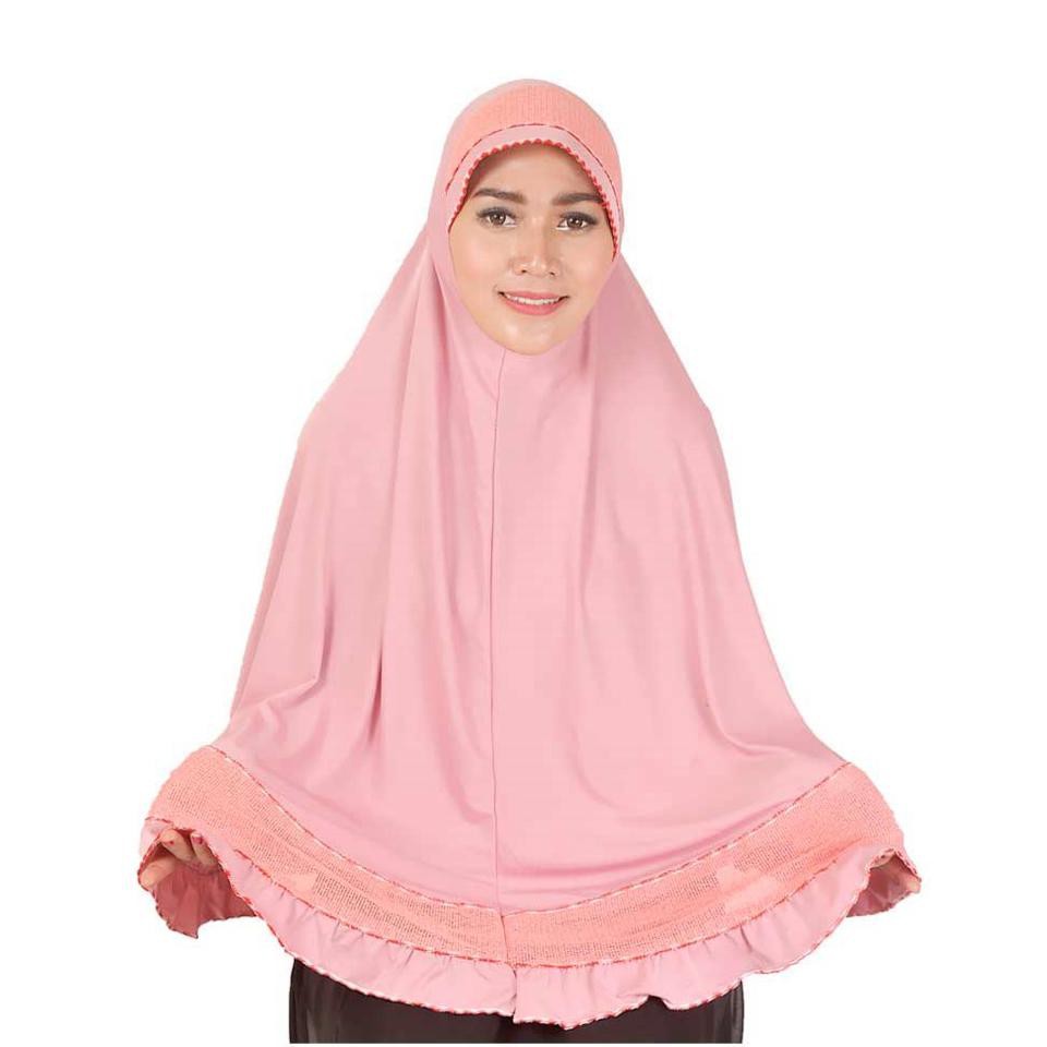 Jilbab Casual Wanita Muslimah Java Seven PINK AS JERSEY JS 1046