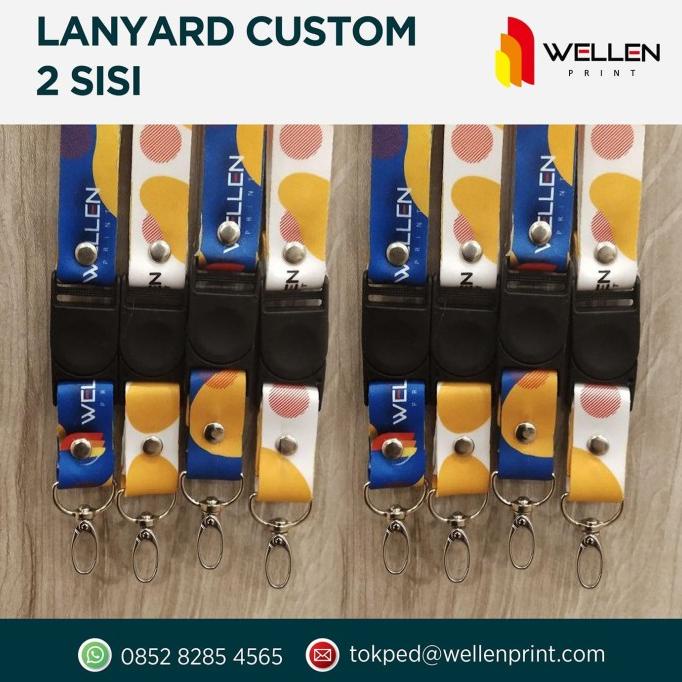 

READY COD Cetak Lanyard Custom Print 2 Sisi | Tali / Gantungan ID Card Satuan TERBARU Kode 386
