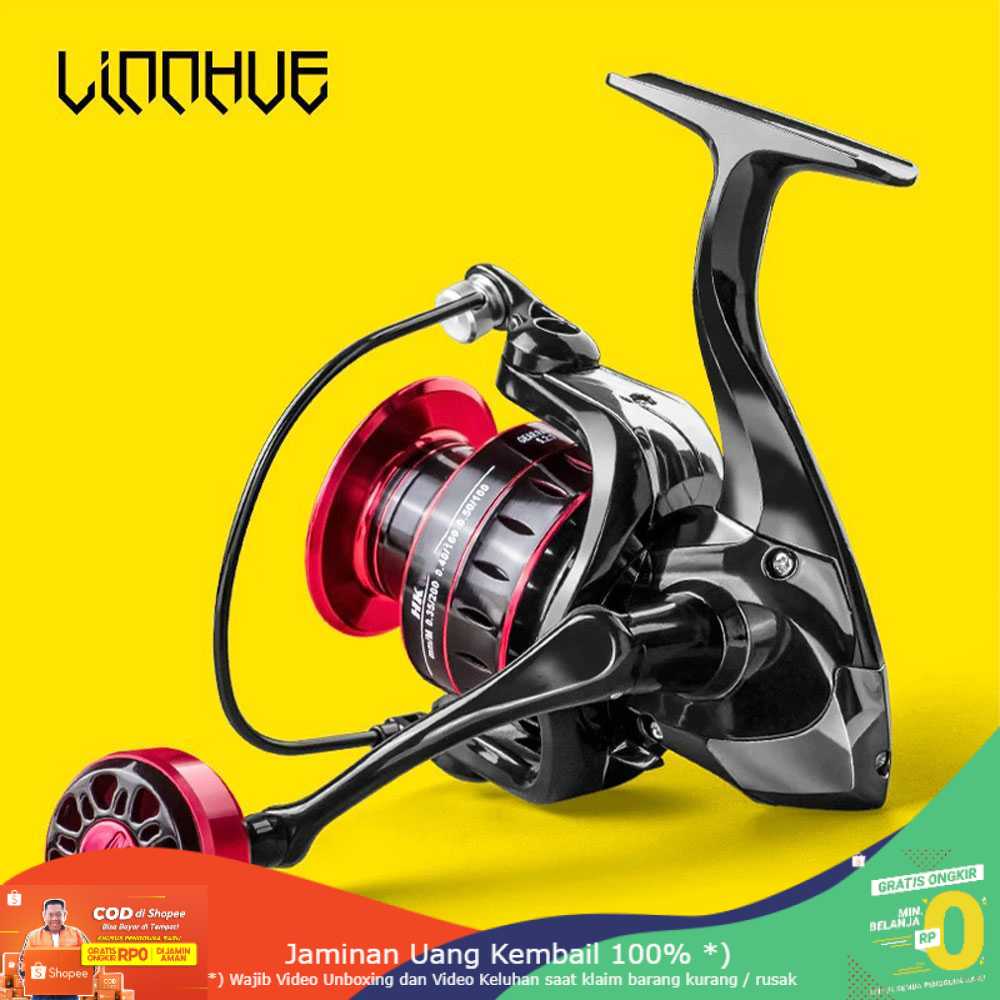 (BISA COD) RVOSTR LINNHUE HK Series Reel Pancing Fishing Reel 5.2:1 Gear Ratio 8Kg