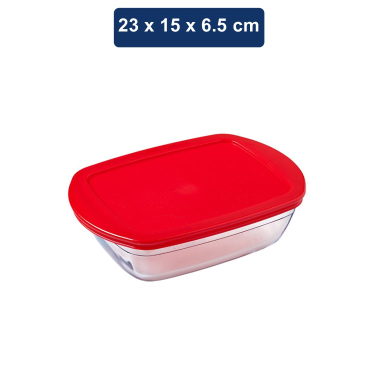 Ocuisine Loyang Kaca + Tutup / Rectangular Dish with Plastic Lid 1.1 L